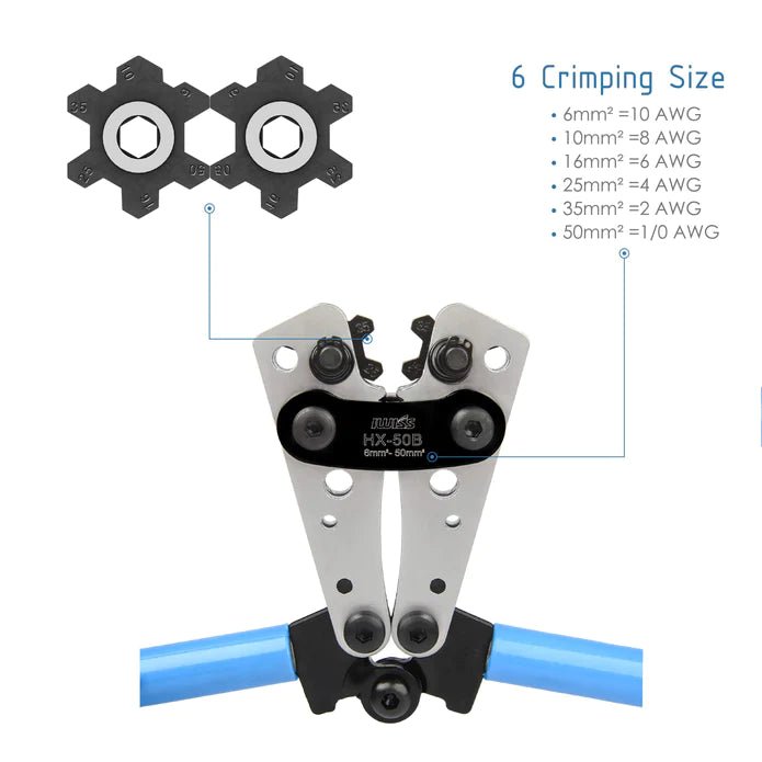 HX-50B Crimping Pliers Wiring Pliers Bare Terminal Pliers YO Copper-Aluminum Cable Crimping Pliers 6-50mm² Crimping Tools iCrimp