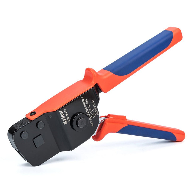 ICP-BJ02 PEX-Klemmzange, Einhand-PEX-Crimpzange zum Zusammenpressen von 3/8 Zoll, 1/2 Zoll, 3/4 Zoll und 1 Zoll PEX-Klemmringen, patentiert