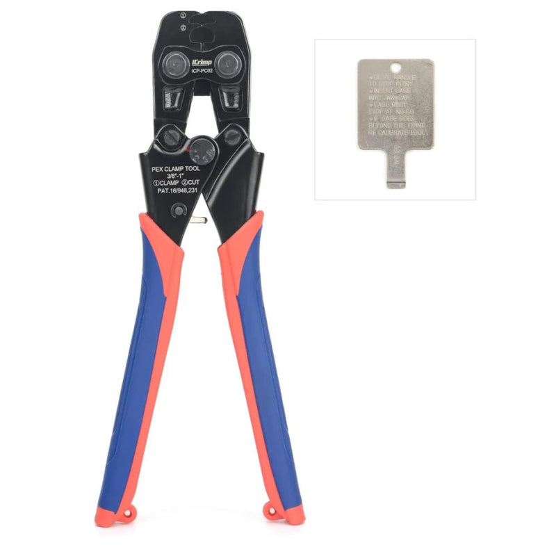ICP-PC02 PEX Clamp Tool for Pinching and Removing Stainless Steel PEX Clamp Rings, 3/8", 1/2", 3/4", 5/8" and 1", PEX Clamp Removal Tool PEX Pipe Tools iCrimp