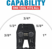 ICP-PC02KIT PEX Clamp Cinch & Removal Tool for 3/8-in to 1-in Pinch Clamp Rings with 20pcs 1/2-in & 10pcs 3/4-in Clamps, Meets ASTM F2098 Standard PEX Pipe Tools iCrimp