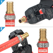 ICP-PC02KIT PEX Clamp Cinch & Removal Tool for 3/8-in to 1-in Pinch Clamp Rings with 20pcs 1/2-in & 10pcs 3/4-in Clamps, Meets ASTM F2098 Standard PEX Pipe Tools iCrimp