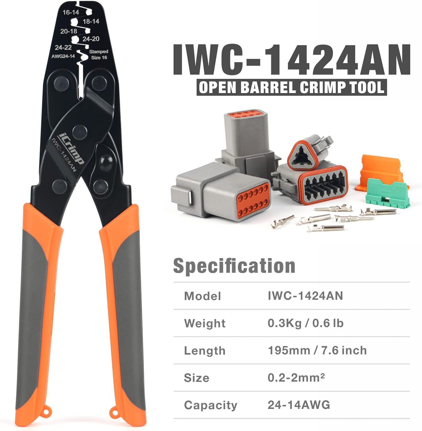 IWC-1424AN Deutsch Stamped Contacts Crimping Tool — IWISS TOOLS