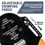 IWD-20 Closed Barrel Crimper 4 way Indents, 8 Impressions for Deutsch Solid Contacts gage 20&22 Hand Crimping Pliers iCrimp