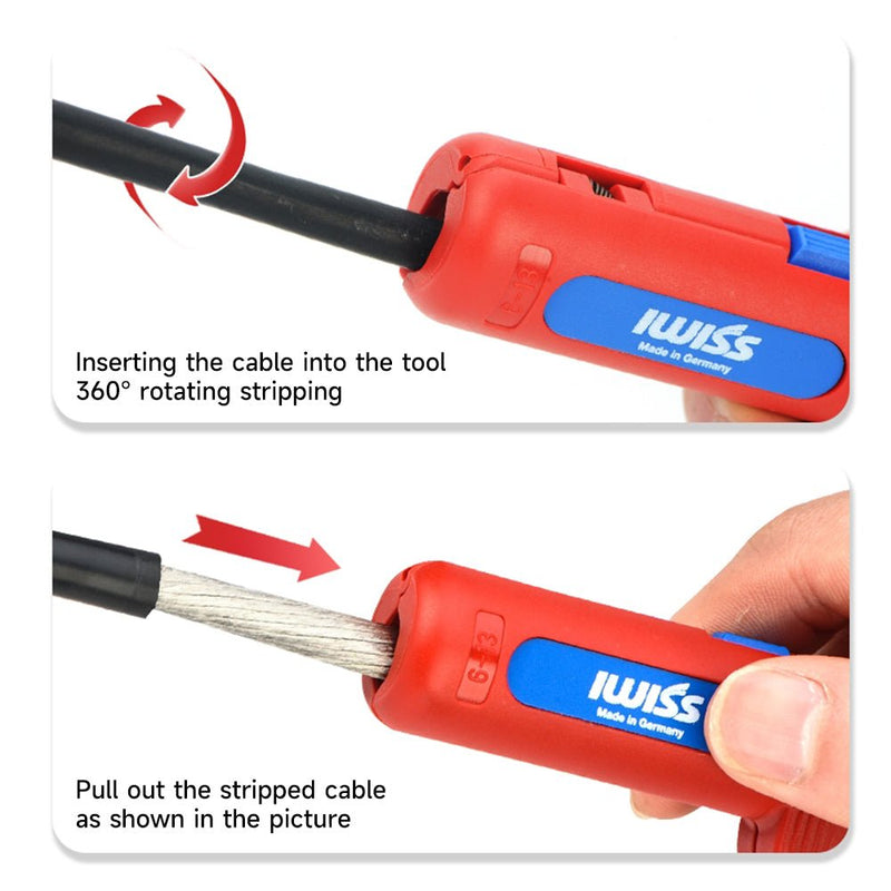 IWE-13 Round Cable Stripper for Round and Moisture-proof Cables working range 6-13 mm Ø Cable Stripper & Wire Cutters IWISS