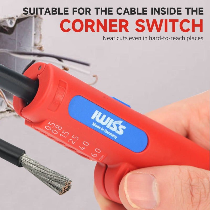 IWE-16 Quadro Multifunctional Stripper with Stripping and Skinning Range 20-10 AWG (0,5 - 6,0 mm²) Cable Stripper & Wire Cutters IWISS