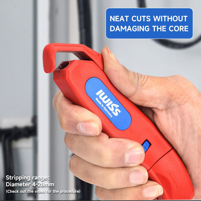 IWE-428 Cable Knife with Stripping function integrated in the housing Working range 20-10 AWG (0.5-6 mm²) Cable Stripper & Wire Cutters IWISS TOOLS