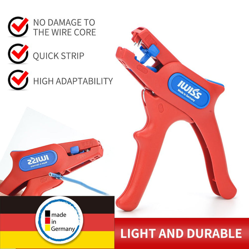 IWE-5 Wire Stripping Pliers Adjustable 24-10 AWG (0.2-6.0 mm²) Cable Stripper & Wire Cutters IWISS