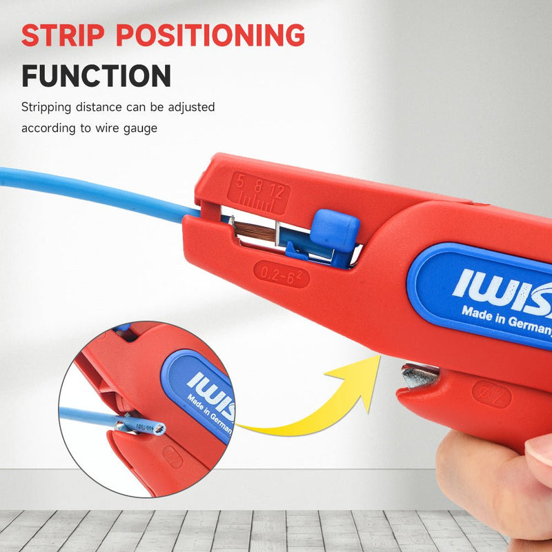 IWE-5 Wire Stripping Pliers Adjustable 24-10 AWG (0.2-6.0 mm²) Cable Stripper & Wire Cutters IWISS