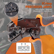 IWS-12DS Ratchet Deutsch Crimp Tool for DT Connector, Deutsch Open barrel Terminal Wire Crimping Tool for AWG14,12 Hand Crimping Pliers iCrimp