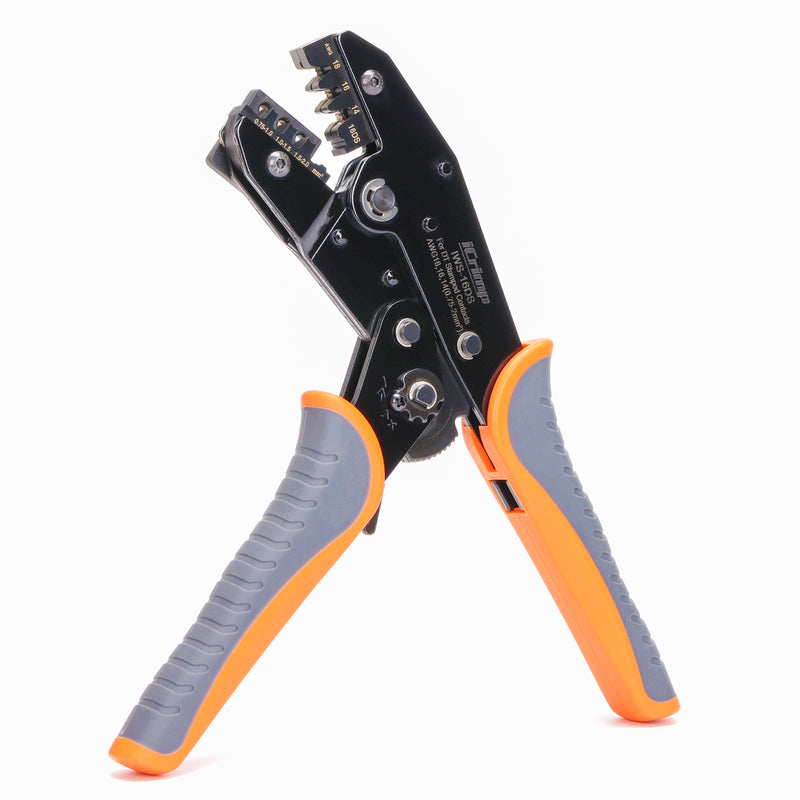 IWS-16DS Ratchet Deutsch Crimp Tool for DT Connector, Deutsch Open barrel Terminal Wire Crimping Tool for AWG18,16,14 Hand Crimping Pliers iCrimp