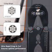 IWS-2316LR 22 Inch Stainless Steel Swage Stud Crimper for 1/8" to 3/16" Stainless Steel Wire Rope Tensioners Wire Rope Swaging Tools iCrimp