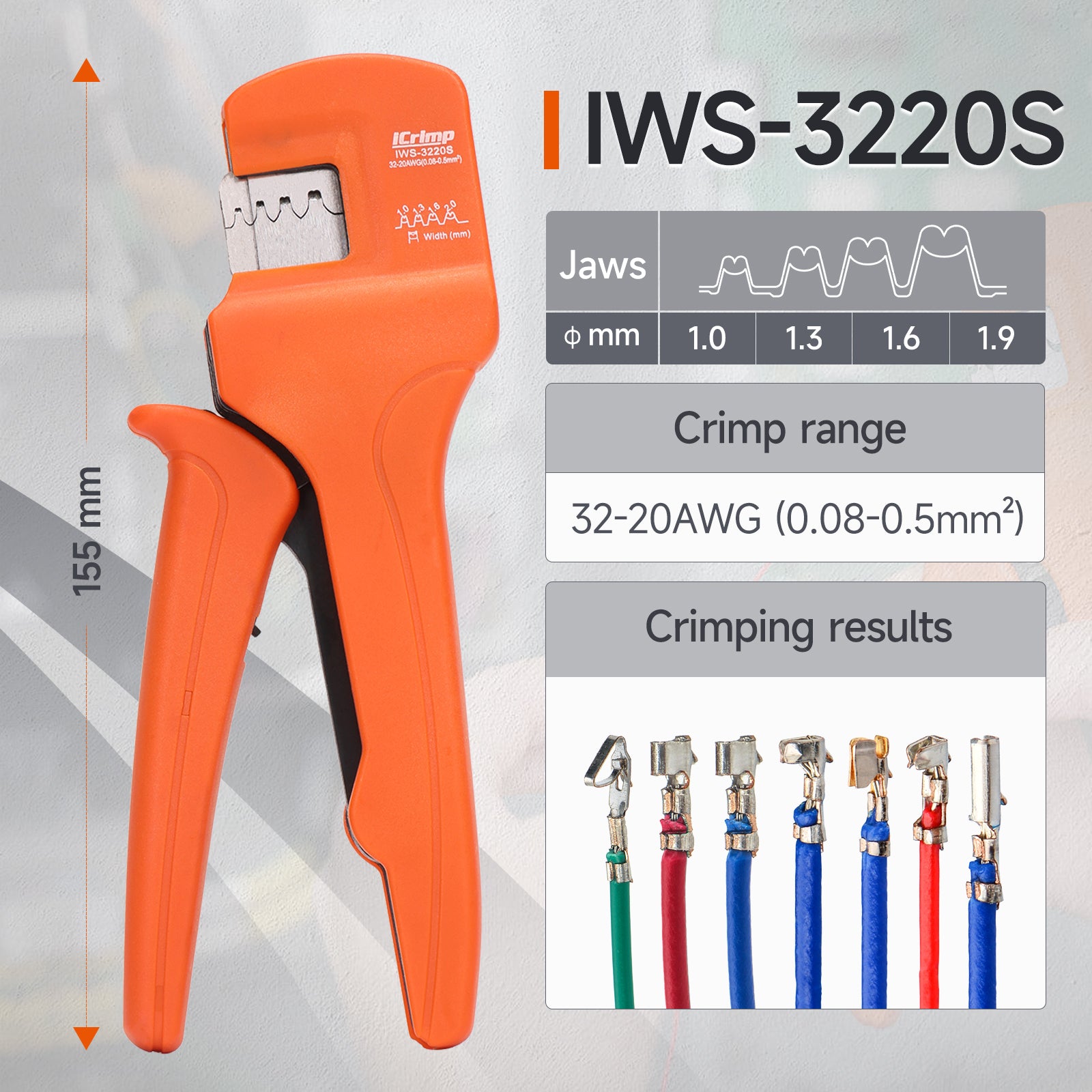 IWS-3220S マイクロピンコネクタ圧着工具 — IWISS TOOLS
