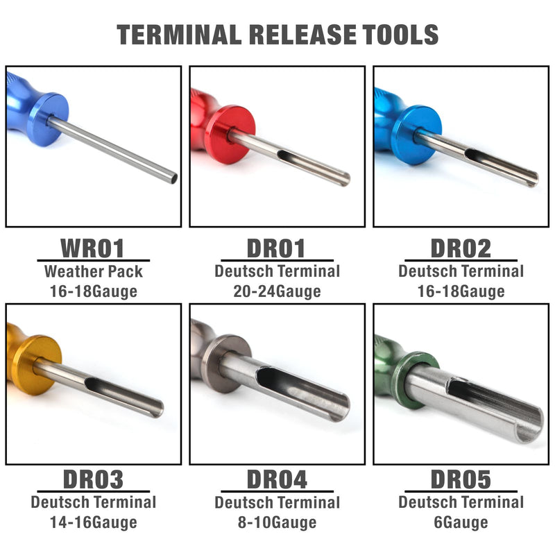 KIT-DC01 Closed Barrel Crimper, Stamped Contacts Crimper and Weather Pack Terminal Crimper Tool Kit w/Extraction Tools-12pcs included Hand Crimping Pliers iCrimp