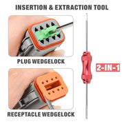 KIT-DC01 Closed Barrel Crimper, Stamped Contacts Crimper and Weather Pack Terminal Crimper Tool Kit w/Extraction Tools-12pcs included Hand Crimping Pliers iCrimp