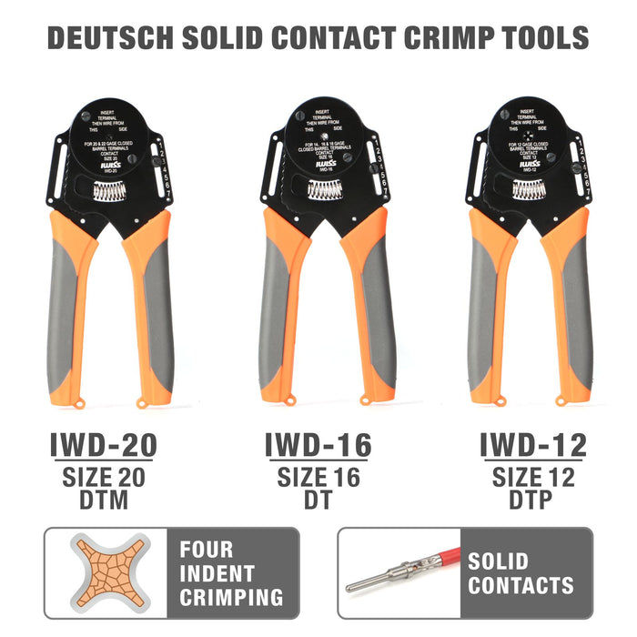 KIT-DC01 Closed Barrel Crimper, Stamped Contacts Crimper and Weather Pack Terminal Crimper Tool Kit w/Extraction Tools-12pcs included