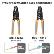 KIT-DC01 Closed Barrel Crimper, Stamped Contacts Crimper and Weather Pack Terminal Crimper Tool Kit w/Extraction Tools-12pcs included Hand Crimping Pliers iCrimp