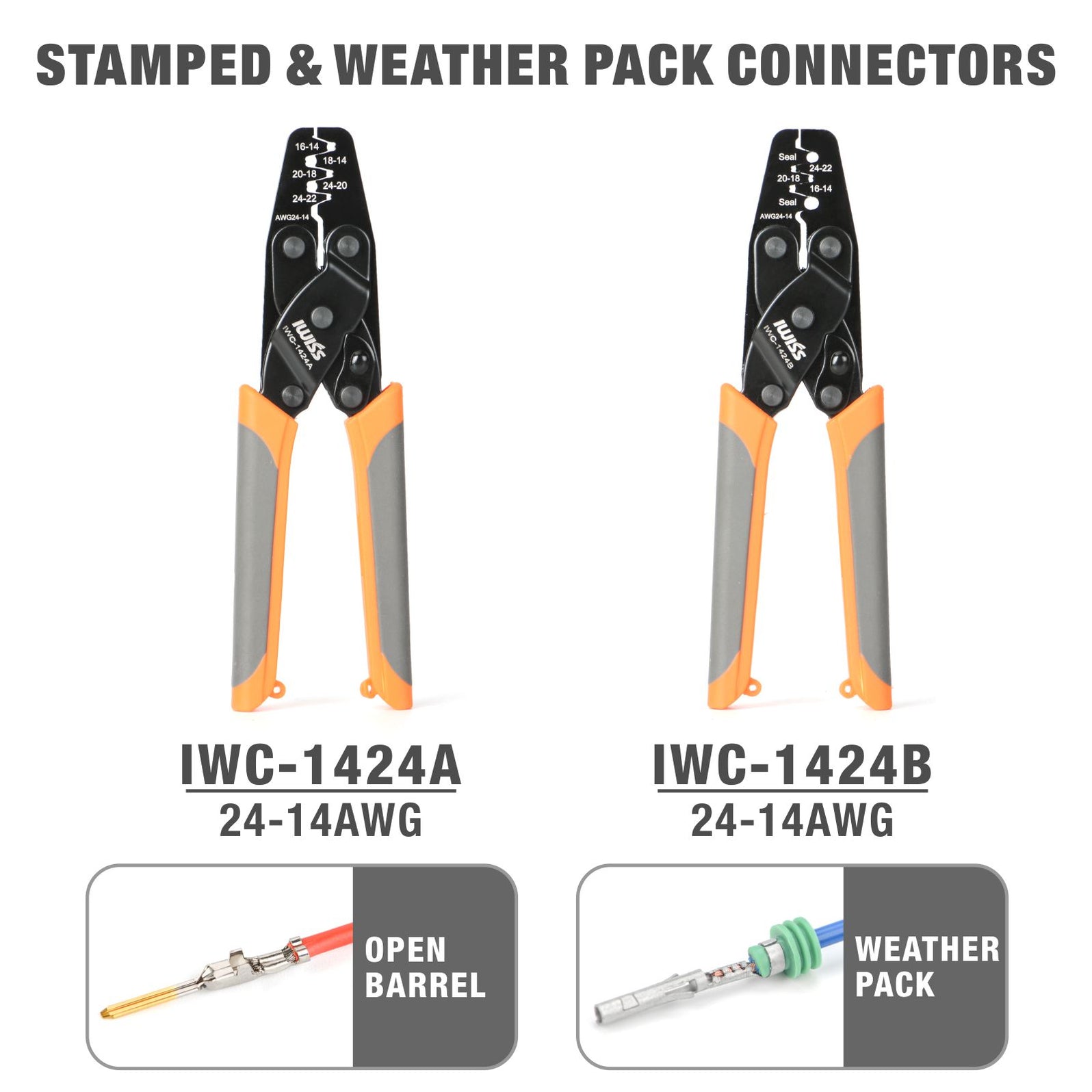 IWISS Crimpatrice Per Connettori Delphi Weather Pack – AWG 24-14 – Strumento Professionale