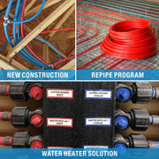 KG-1096 KIT PEX Pipe Clamp Cinch Tool Crimping Tool for Stainless Steel Clamps from 3/8-inch to 1-inch with 1/2-inch 20PCS and 3/4-inch 10PCS SS PEX Clamps PEX Pipe Tools iCrimp