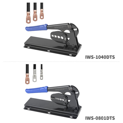 IWS-1040DTS/IWS-0801DTS Cable Lug Crimper Bench Mount Type for Battery Cable Lugs and Copper Wire Lug AWG 1/0, 2/0, 3/0, 4/0