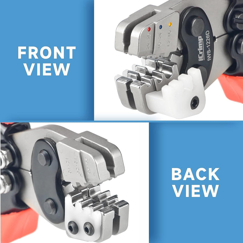IWS-1226D Crimping Tools Works for Raychem TE MiniSeal Low Profile Environmental Splices M81824/1-XX from AWG 26-12 Hand Crimping Pliers iCrimp
