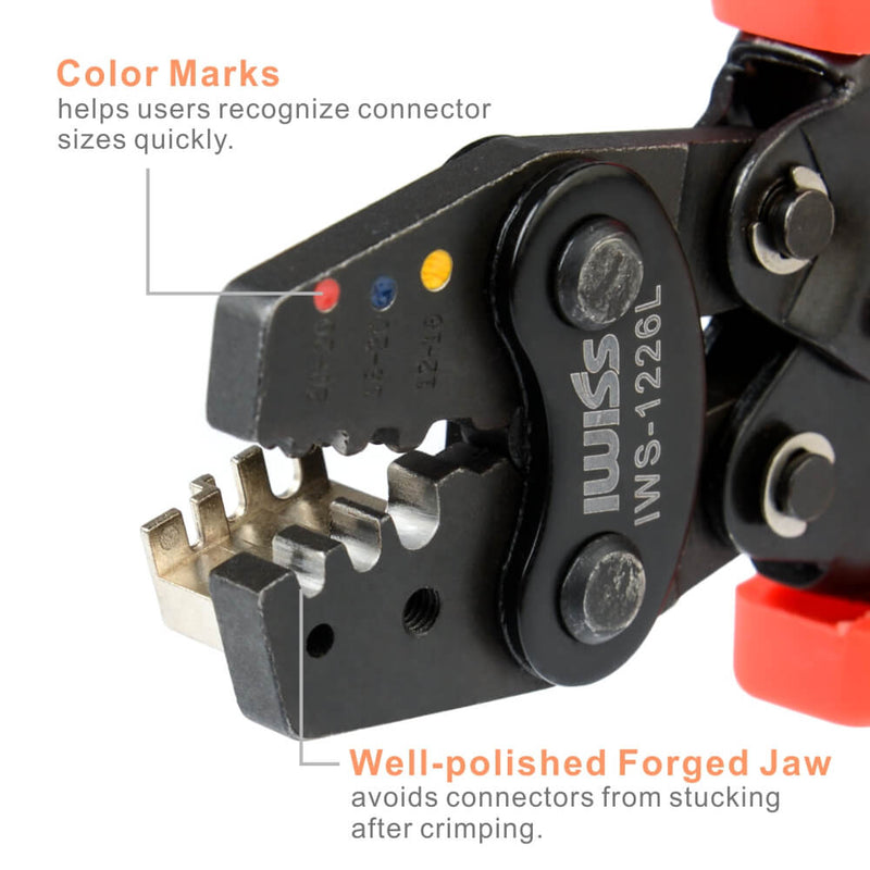IWS-1226L Crimping Tools for Raychem TE Miniseal Low Profile Environmental Splices M81824/1-XX from AWG 26-12 Hand Crimping Pliers iCrimp