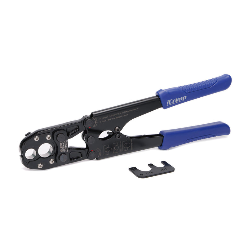 IWS-1234N Pex Pipe Crimping Tool with Convertible 1/2" and 3/4" Jaws for Copper Ring, meets ASTM 1807 Standard PEX Pipe Tools iCrimp