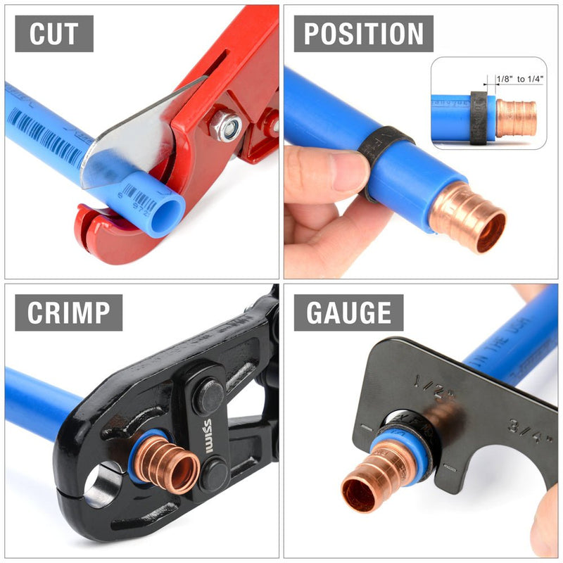 IWS-1234P Doppelgrößen-PEX-Schneidwerkzeug für 1/2-Zoll- und 3/4-Zoll-Kupferringe