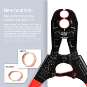 IWS-1234PSK Tool Set ASTM F1807 1/2 and 3/4-inch Dual PEX Crimper w/Copper Rings,PEX Cutter and Gauge PEX Pipe Tools iCrimp
