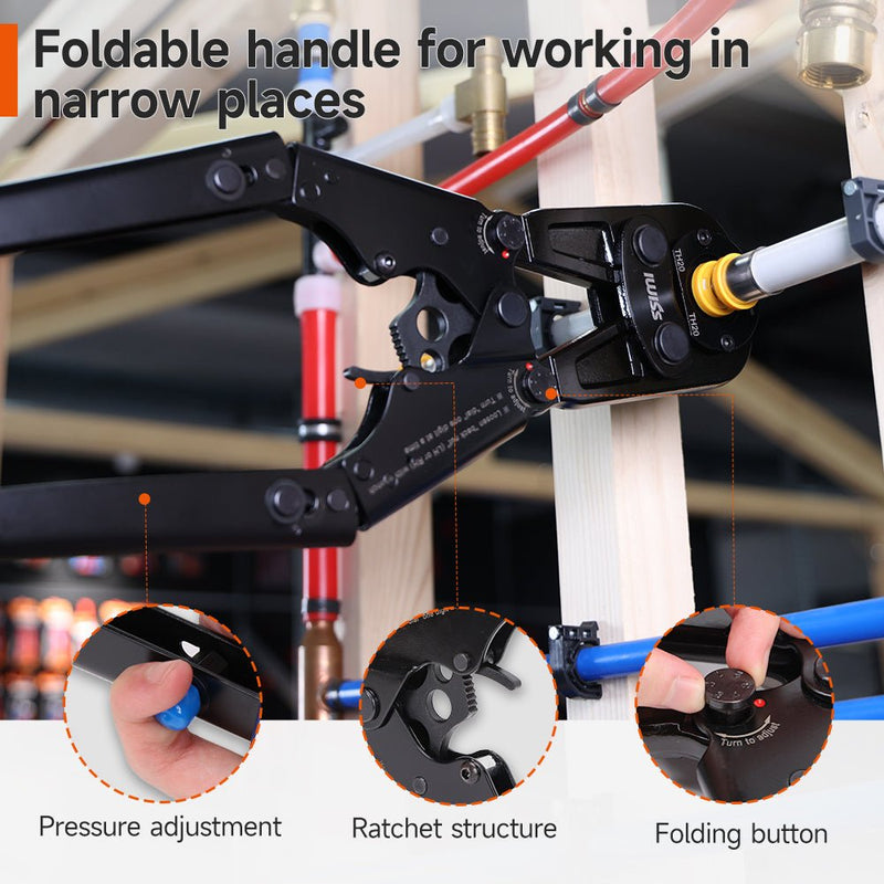 IWS-1632B PAP/PEX Multi-Layer Pipe Pressing Tools With Folding Handle（16,20,26,32mm） Multi-layer Pipe Tools IWISS TOOLS
