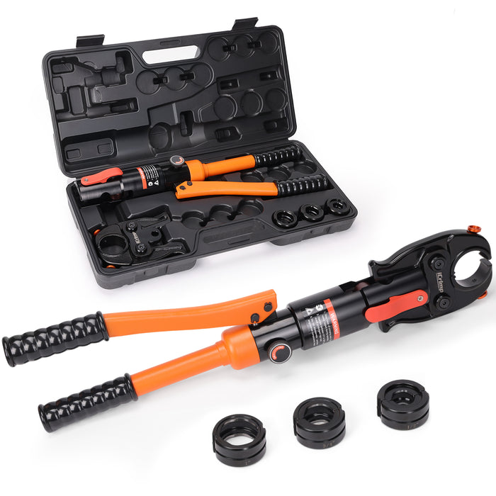 IWS-1632HN Hydraulic Copper Crimping Tool, Propress Tool with 1/2",3/4" and 1" Jaw,Tee Fitting & Copper Tube Fittings Hydraulic Pipe Crimper, Suitable for Tight Spaces