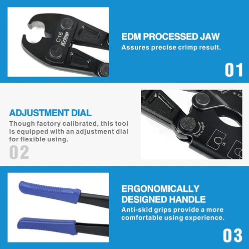 IWS-16C Australian Pex Crimping Tool for 16mm Copper Pex Crimp Rings PEX Pipe Tools iCrimp