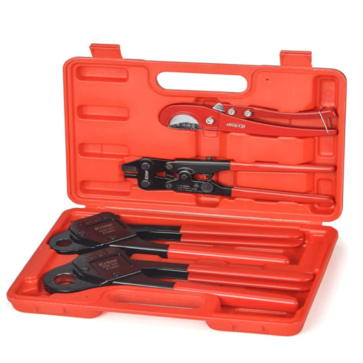 IWS-1807CN PEX Crimping Tool Kit with PEX Crimpers, PEX Tubing Cutter, Copper Ring Removal Tool for 1/2’’ & 3/4’’ Copper Crimp Rings, Meets ASTM F1807 Standard