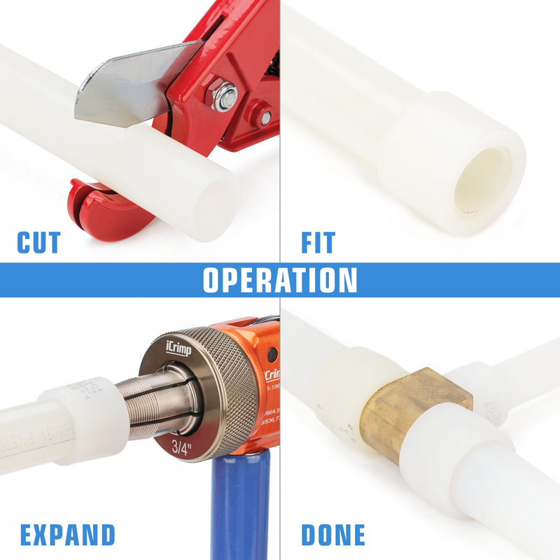 IWS-1960DT ProPEX Expansion Tool Kit, Sized 1/2,3/4,1-inch,Auto Rotation PEX-a Tubing Expander PEX Pipe Tools IWISS TOOLS
