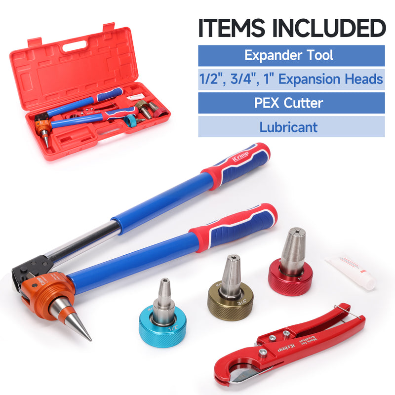IWS-1960DT ProPEX Expansion Tool Kit, Sized 1/2,3/4,1-inch,Auto Rotation PEX-a Tubing Expander