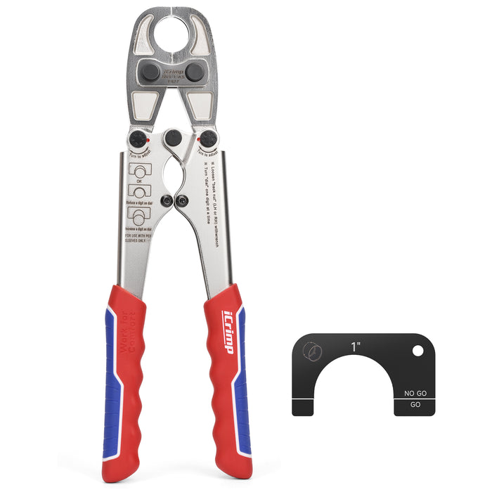 IWS-1AS iCrimp 1 Inch PEX Crimping Tool for Stainless Steel Crimping Sleeve - F877 Press Fit Tool is compatible with crimping systems