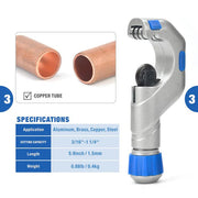 IWS-3858C Copper Tube Expansion Tool Kit for 3/8" to 1-5/8" HVAC Refrigeration Tubing, with Deburring Tool and Pipe Cutter Copper Pipe Tools iCrimp
