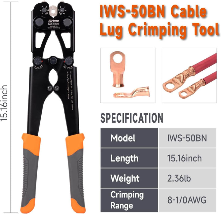 IWS-50BN Battery Cable Lug Crimping Tool
