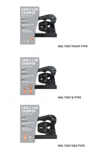 IWS-70DT Battery Lugs Crimping Tool for Battery Cable Ends, Tubular Cable Lugs 6-70mm² AWG 10-2/0 Bench Mount Type Hand Crimping Pliers IWISS TOOLS