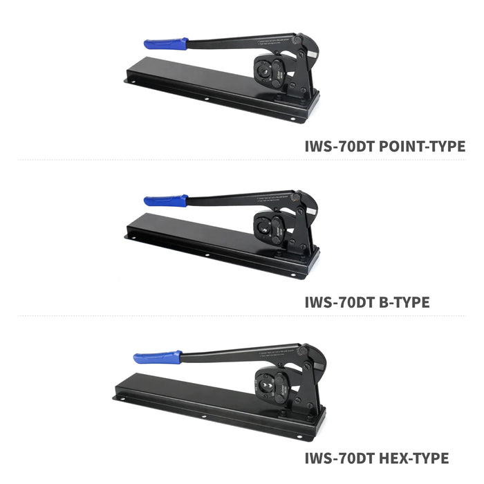 IWS-70DT Battery Lugs Crimping Tool for Battery Cable Ends, Tubular Cable Lugs 6-70mm² AWG 10-2/0 Bench Mount Type