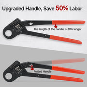 IWS-C Kit Angle PEX Crimping Tool Kit for 1/2" & 3/4" PEX Copper Rings with 9.5" Groove Joint Plier, PEX Tubing Cutter & 30PCS Copper Rings PEX Pipe Tools iCrimp