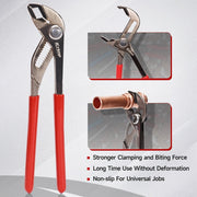IWS-C Kit Angle PEX Crimping Tool Kit for 1/2" & 3/4" PEX Copper Rings with 9.5" Groove Joint Plier, PEX Tubing Cutter & 30PCS Copper Rings PEX Pipe Tools iCrimp