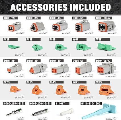 IWD-16 DT125 KIT Closed Barrel Crimper 4 Way Indent,8 Impression Type Deutsch Crimper for Solid Contacts Gage 14,16&18(IWD-16) with DT Connector Kit Hand Crimping Pliers iCrimp