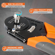IWD-16 DT125 KIT Closed Barrel Crimper 4 Way Indent,8 Impression Type Deutsch Crimper for Solid Contacts Gage 14,16&18(IWD-16) with DT Connector Kit Hand Crimping Pliers iCrimp