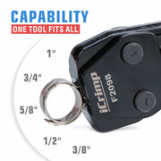 KG1096F PEX Clamp Tool Kit for 3/8 to 1 inch PEX Cinch Clamps with 30Pcs Stainless Steel Clamps, 12Pcs PEX Brass Fittings PEX Pipe Tools iCrimp