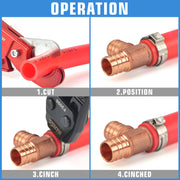 KG1096F PEX Clamp Tool Kit for 3/8 to 1 inch PEX Cinch Clamps with 30Pcs Stainless Steel Clamps, 12Pcs PEX Brass Fittings PEX Pipe Tools iCrimp