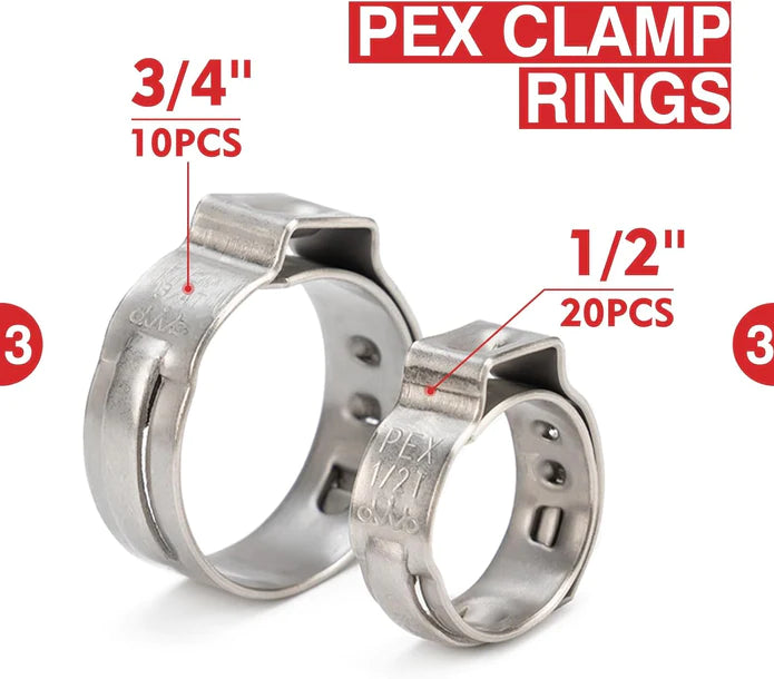 PEX CLAMPING RINGS