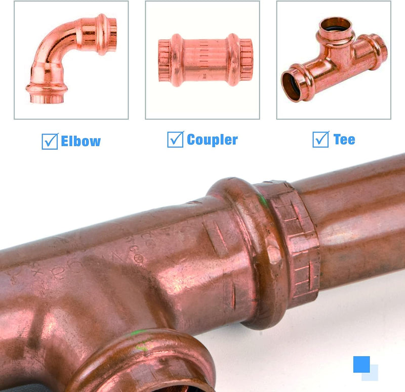 KIT-1632HY Hydraulic Copper Tubing Press Tool Kit for 1/2-in, 3/4-in, 1-in Propress Copper Fittings, Copper Tubing Cutter & Chamfer Tool Included Copper Pipe Tools iCrimp