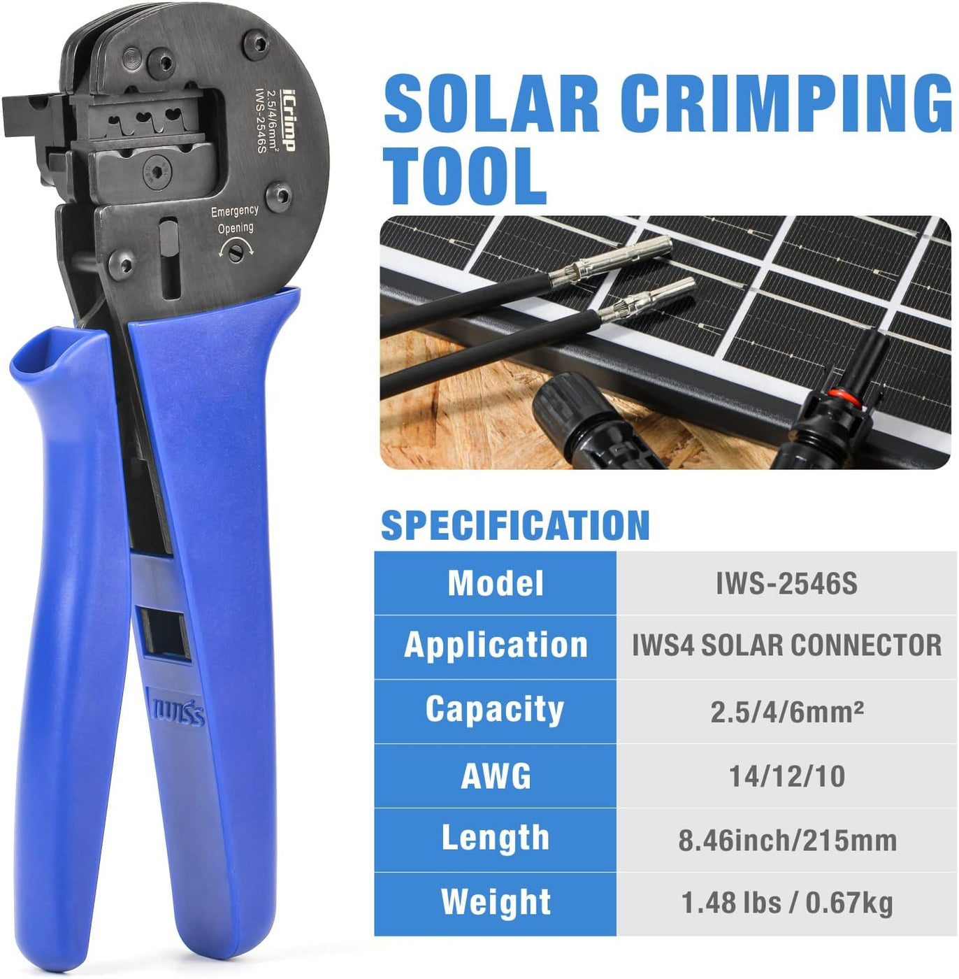 KIT-2546S All-In-One Solar Crimping Tool Kit — IWISS TOOLS