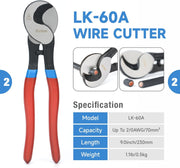 IWS-50BN Kit Battery Cable Lug Crimping Tool Kit for AWG 8-1/0 Electrical Lug with cable cutter & Stripper Hand Crimping Pliers IWISS TOOLS