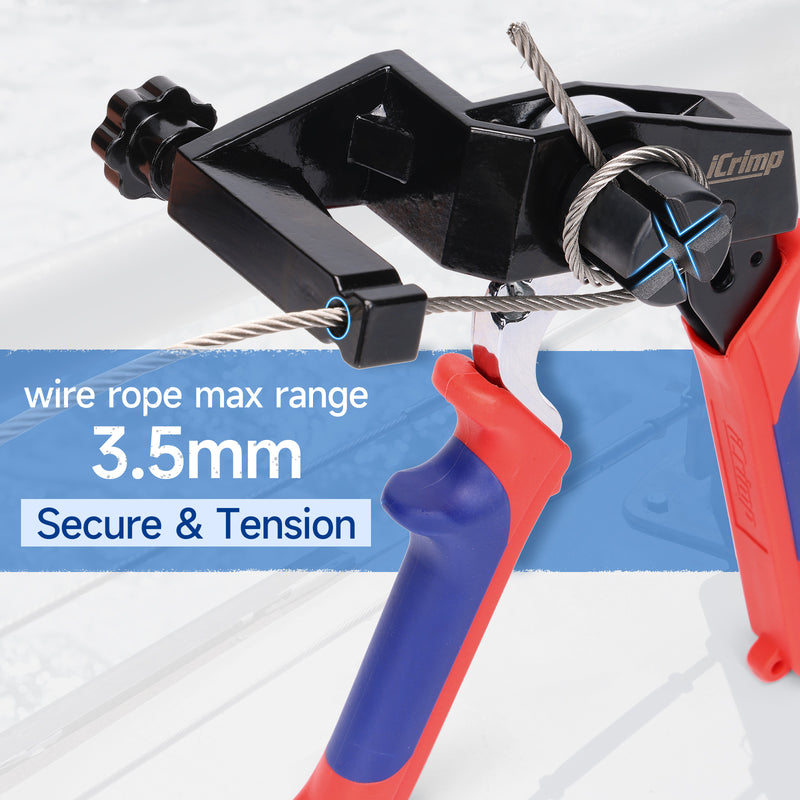 Multi-Purpose Tensioning Tool, Secure and Tension Function, for 0.8-3.5mm Wire Rope, with One-Handed Operation Capability